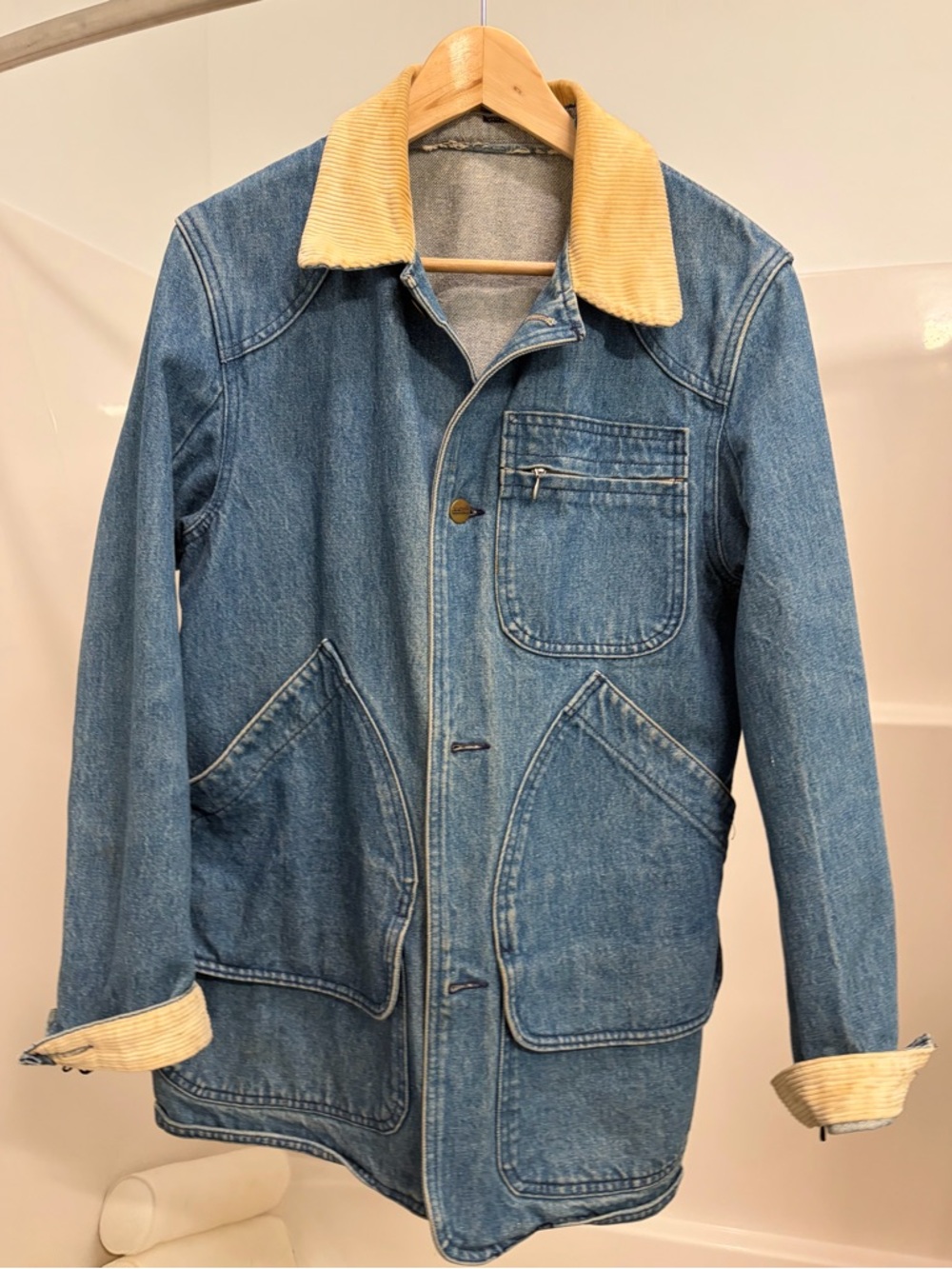 Vintage LL Bean Denim Chore Jacket Mens S Barn Made in USA